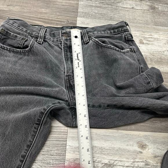 Levis Premium Faded Black Womens 28 Middy Straight Mid Rise Denim Jeans‎ Red Tab - Picture 11 of 14